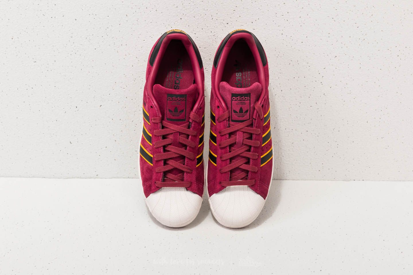 Superstar red core black yellow adiprene top
