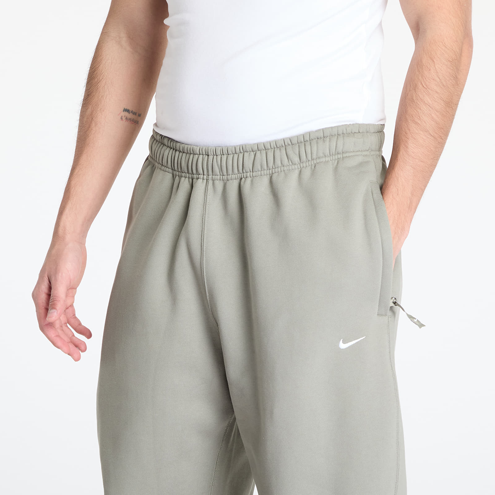 Jogger Pants Nike Solo Swoosh Men's Fleece Pants Light Army/ White