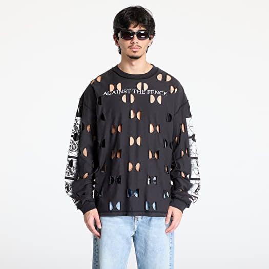 Tričko Umbro Against The Fence Longsleeve T-Shirt Washed Black