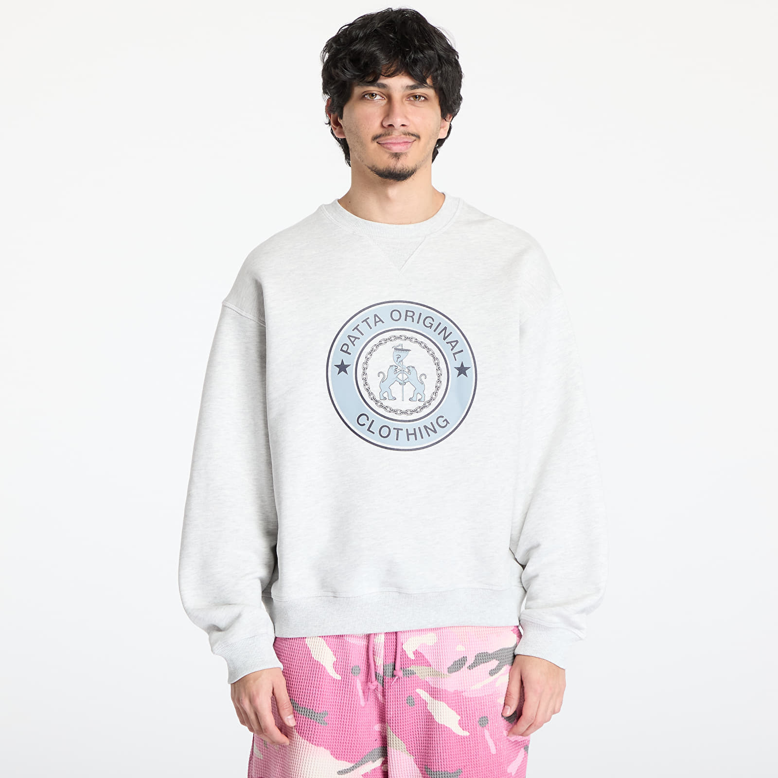 Sweatshirt Patta Marina Crewneck Sweater UNISEX Light Grey Melange XS