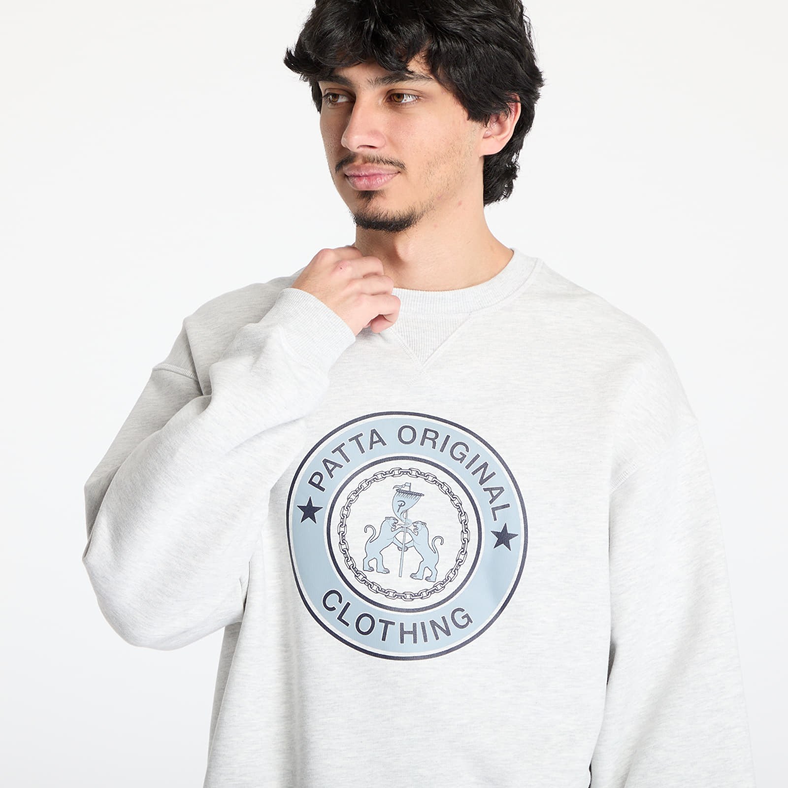 Hoodies and sweatshirts  Patta Marina Crewneck Sweater UNISEX Light Grey Melange