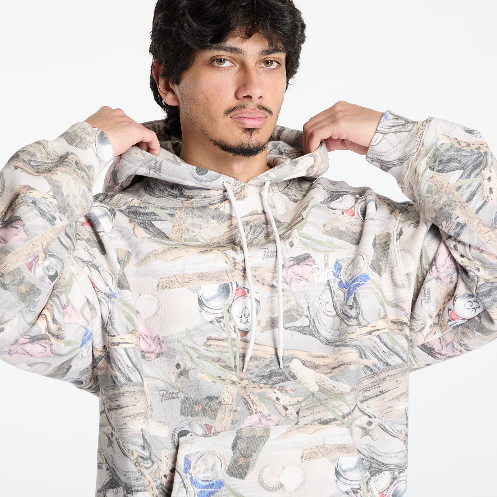 Bluzy Patta Beach Print Boxy Hooded Sweater UNISEX Multi