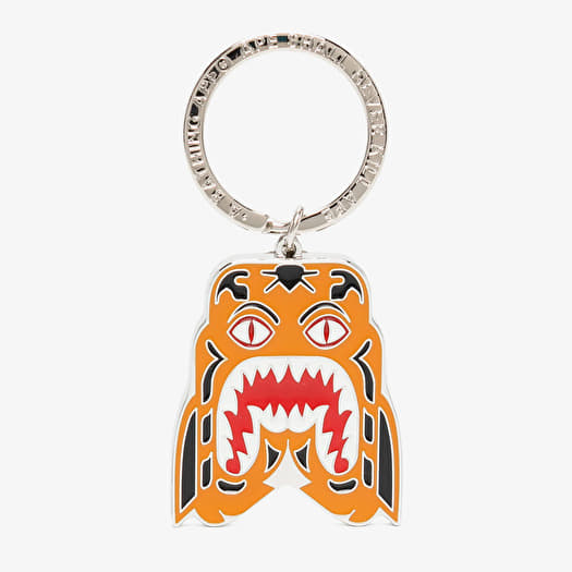 A BATHING APE Tiger Metal Keychain Orange