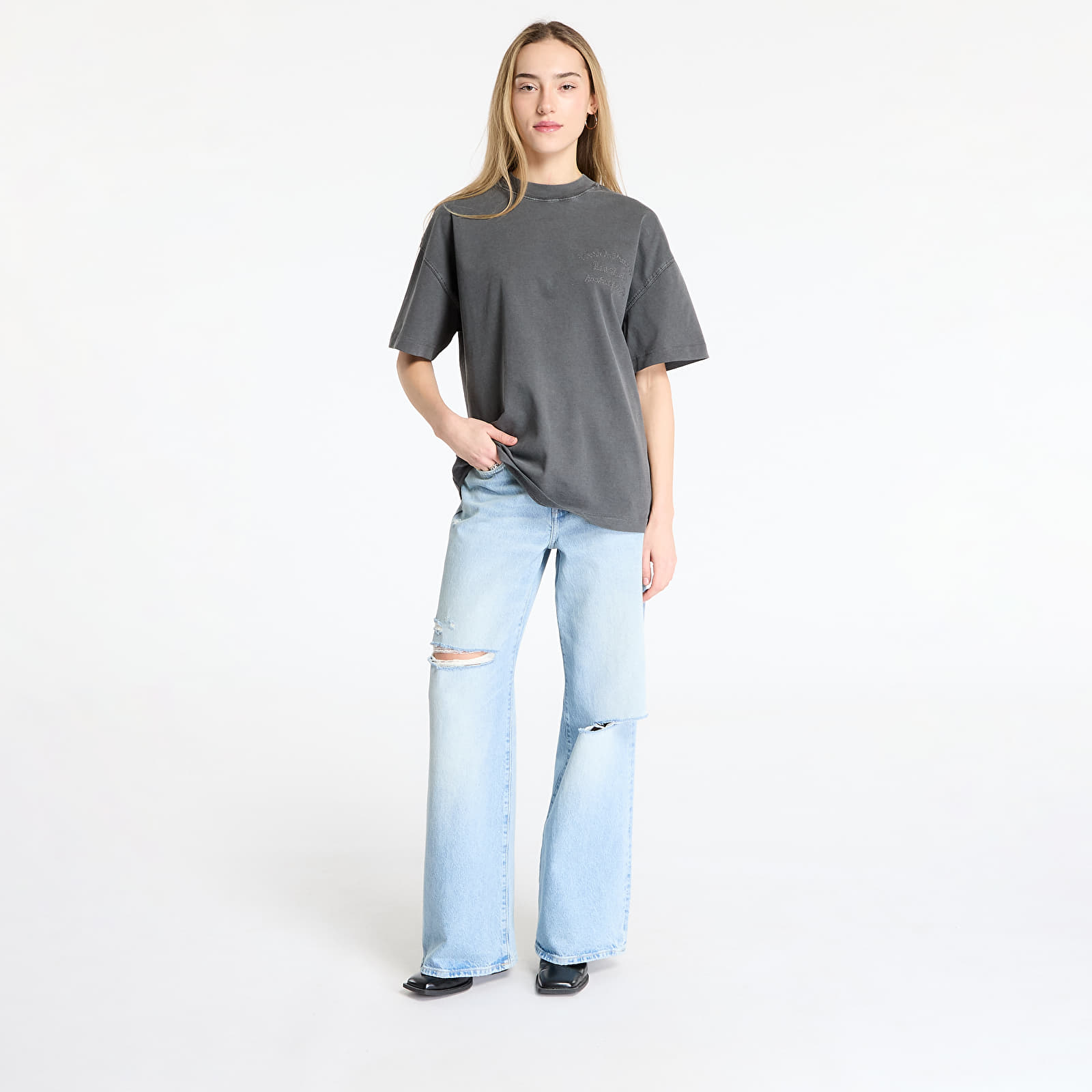 Koszulki Carhartt WIP Shortsleeve Bait Shack T-Shirt UNISEX Black Garment Dyed