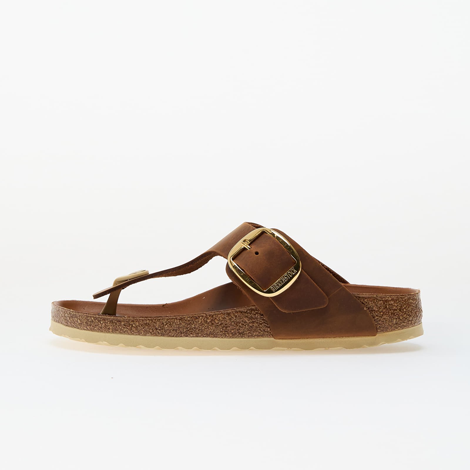 Női cipők Birkenstock Gizeh Big Buckle Natural Leather Oiled Cognac