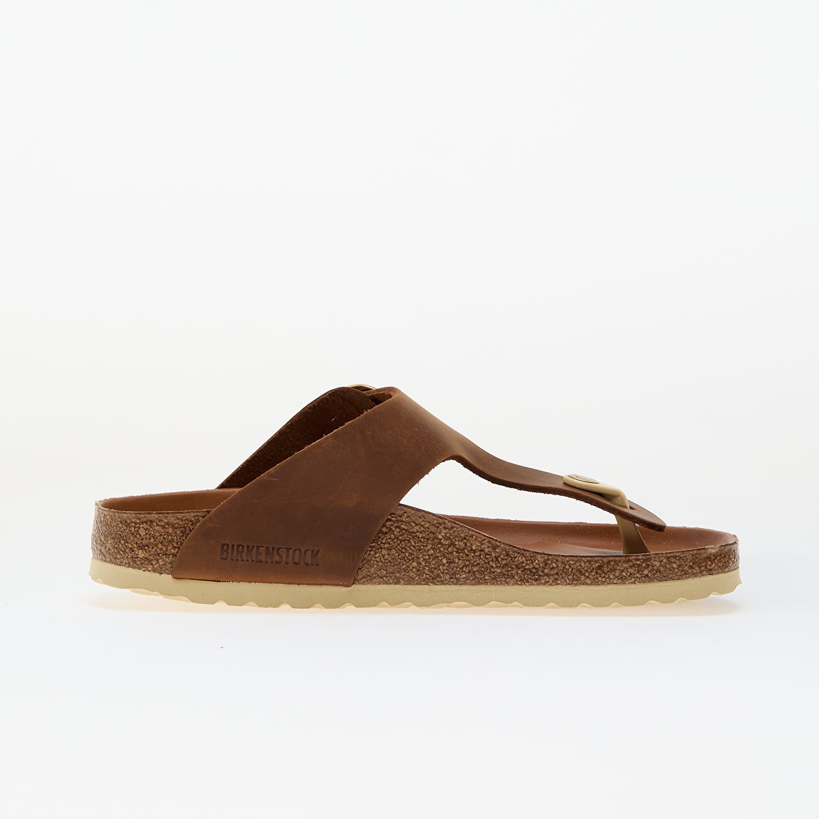 Női cipők Birkenstock Gizeh Big Buckle Natural Leather Oiled Cognac