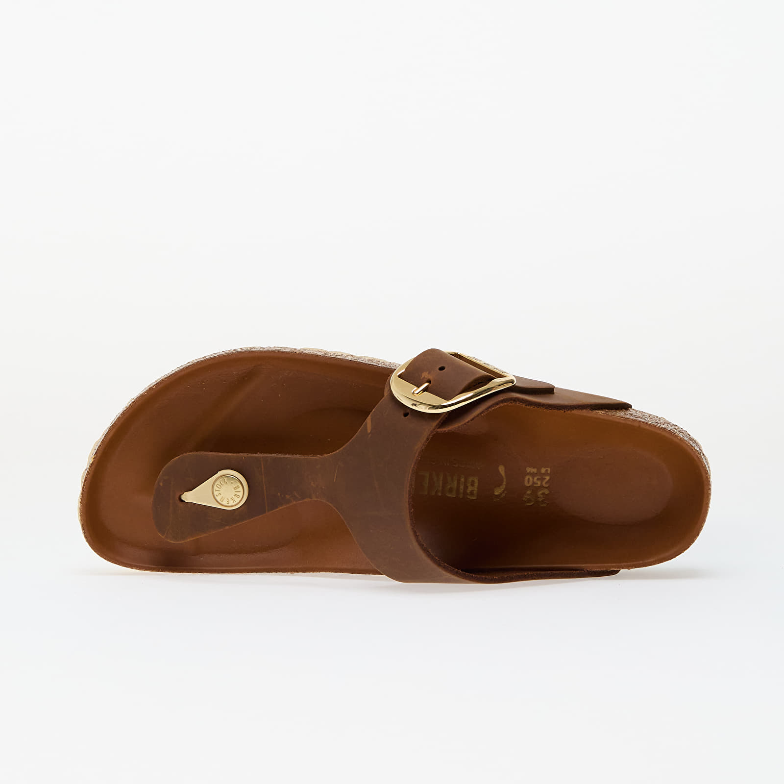 Női cipők Birkenstock Gizeh Big Buckle Natural Leather Oiled Cognac
