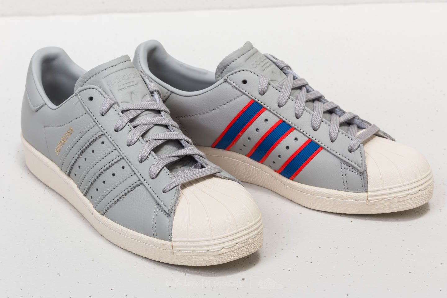 Men s shoes adidas Superstar 80s Grey Four Blue Red Footshop