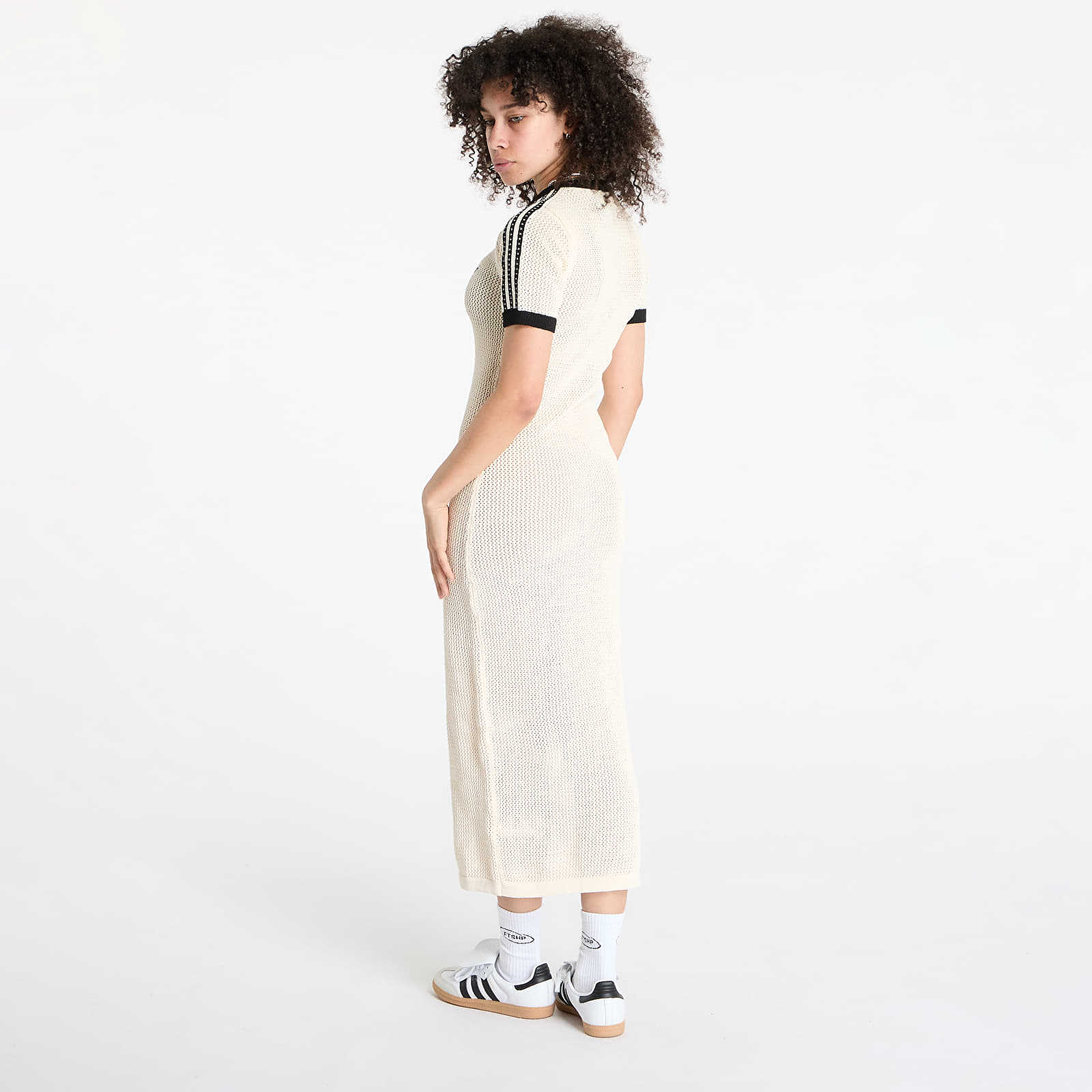 Obleke  adidas Originals Premium Crochet Dress White/ Wonder White