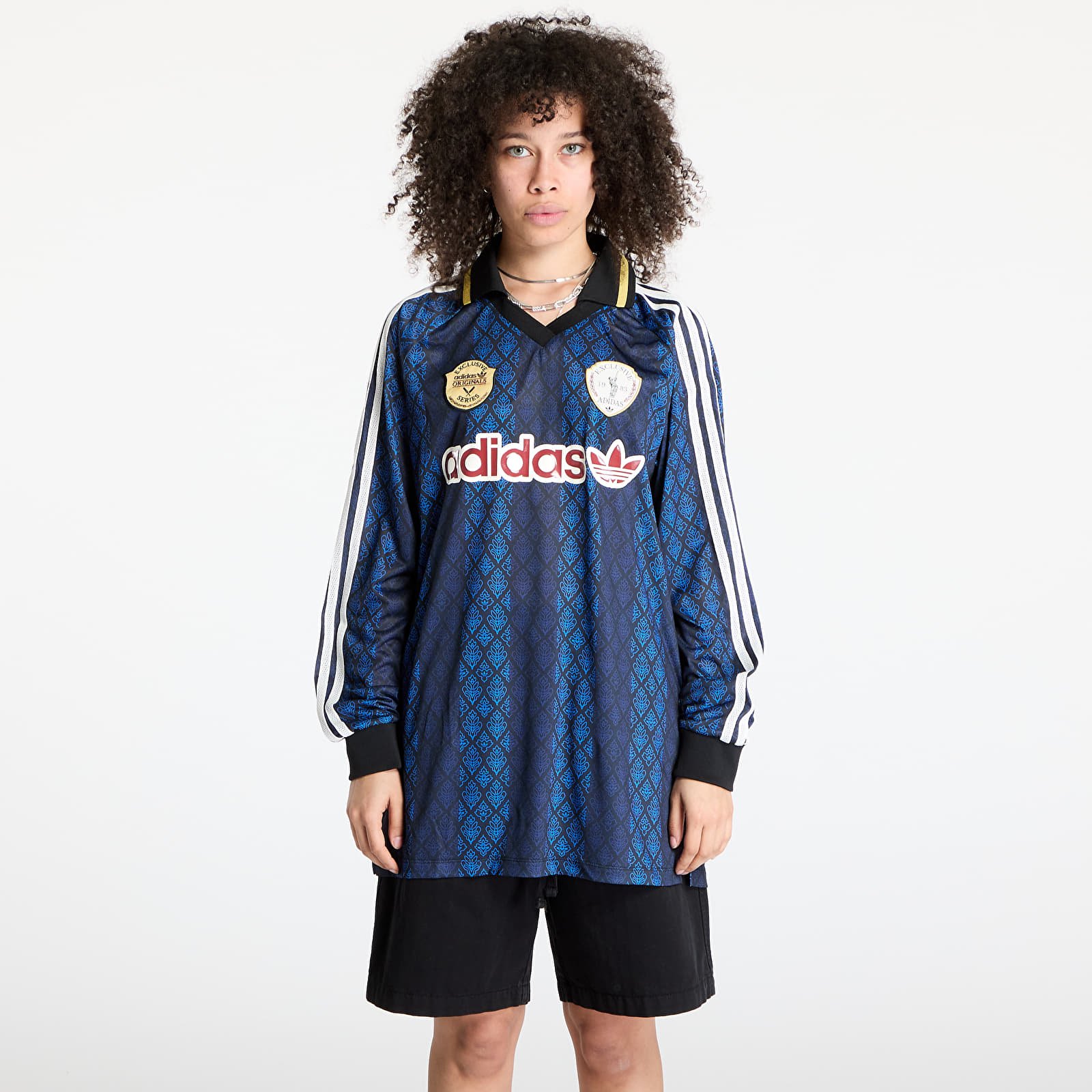 Dresy adidas Retro Sports Cricket-Inspired Longsleeve Jersey Black/ Black/ Night Indigo