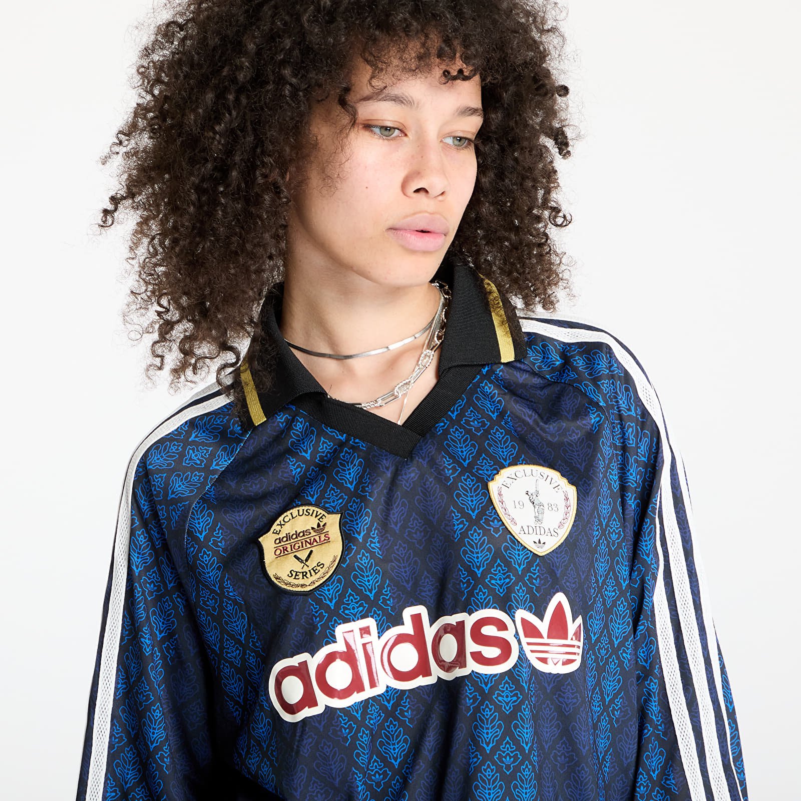 Dresy adidas Retro Sports Cricket-Inspired Longsleeve Jersey Black/ Black/ Night Indigo
