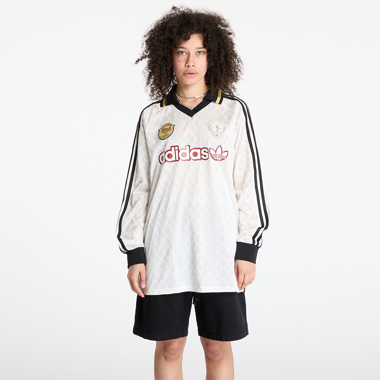 Trikots adidas Retro Sports Cricket-Inspired Longsleeve Jersey White/ Off White
