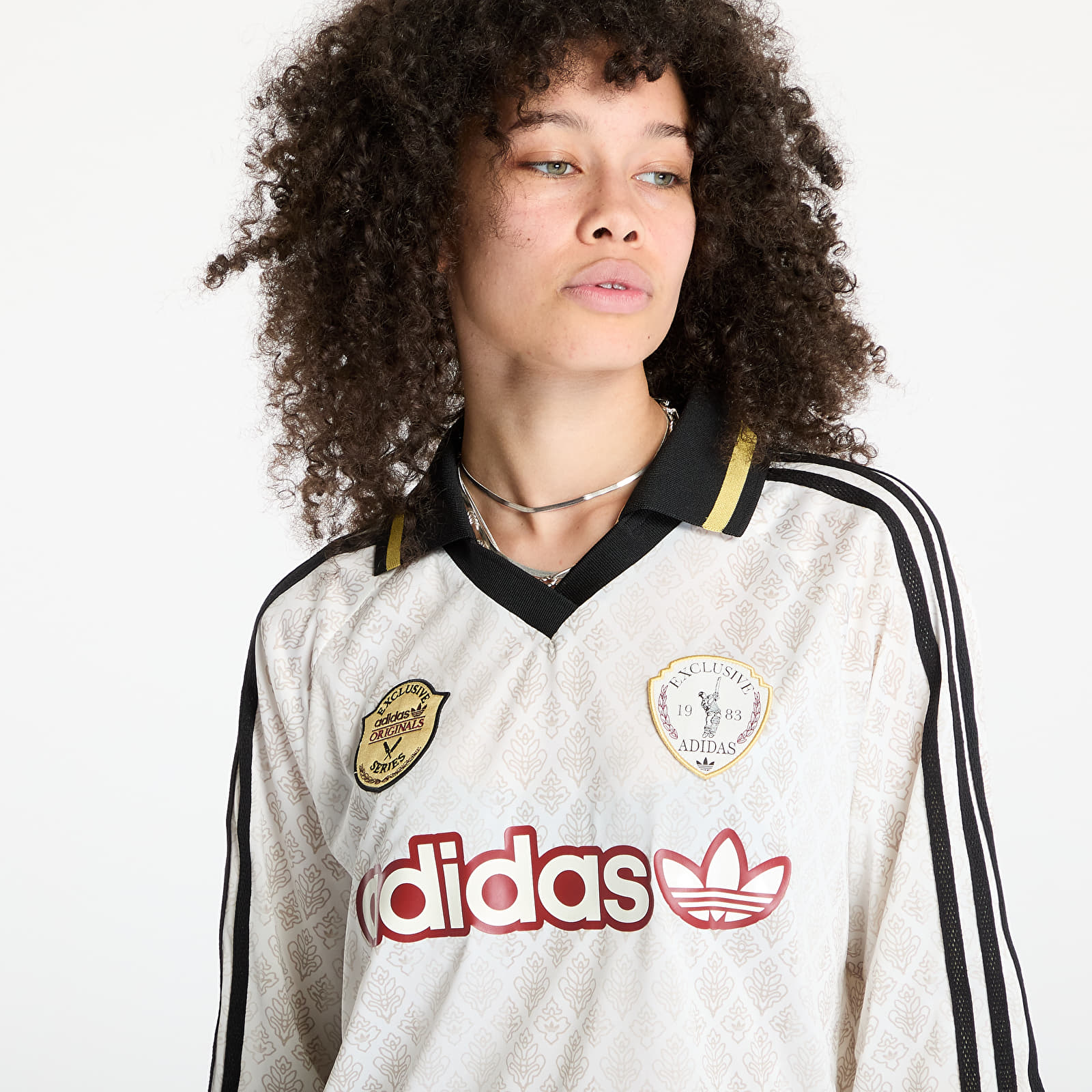 Trikots adidas Retro Sports Cricket-Inspired Longsleeve Jersey White/ Off White
