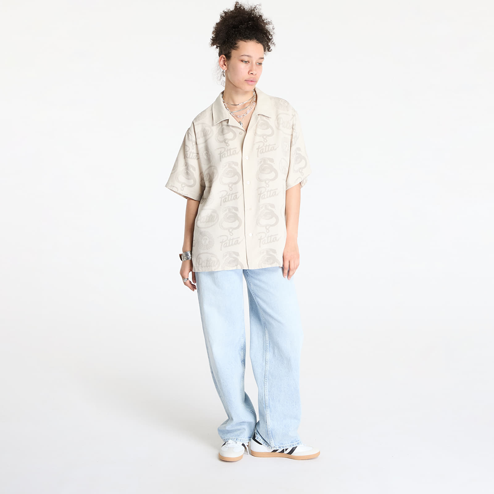 Koszule Patta Serpentes Summer Shirt UNISEX Pumic Stone