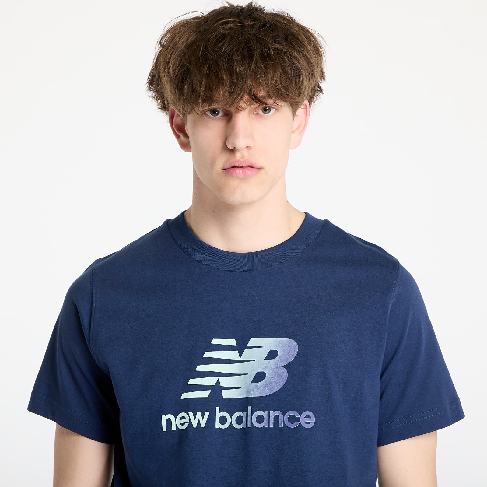Heren T-shirts New Balance Sport Essentials Gradient Logo T-Shirt Navy