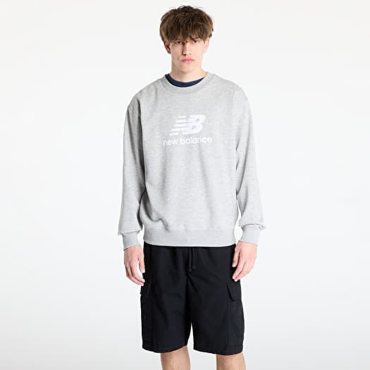 New Balance Stacked Logo French Hoodie Grey