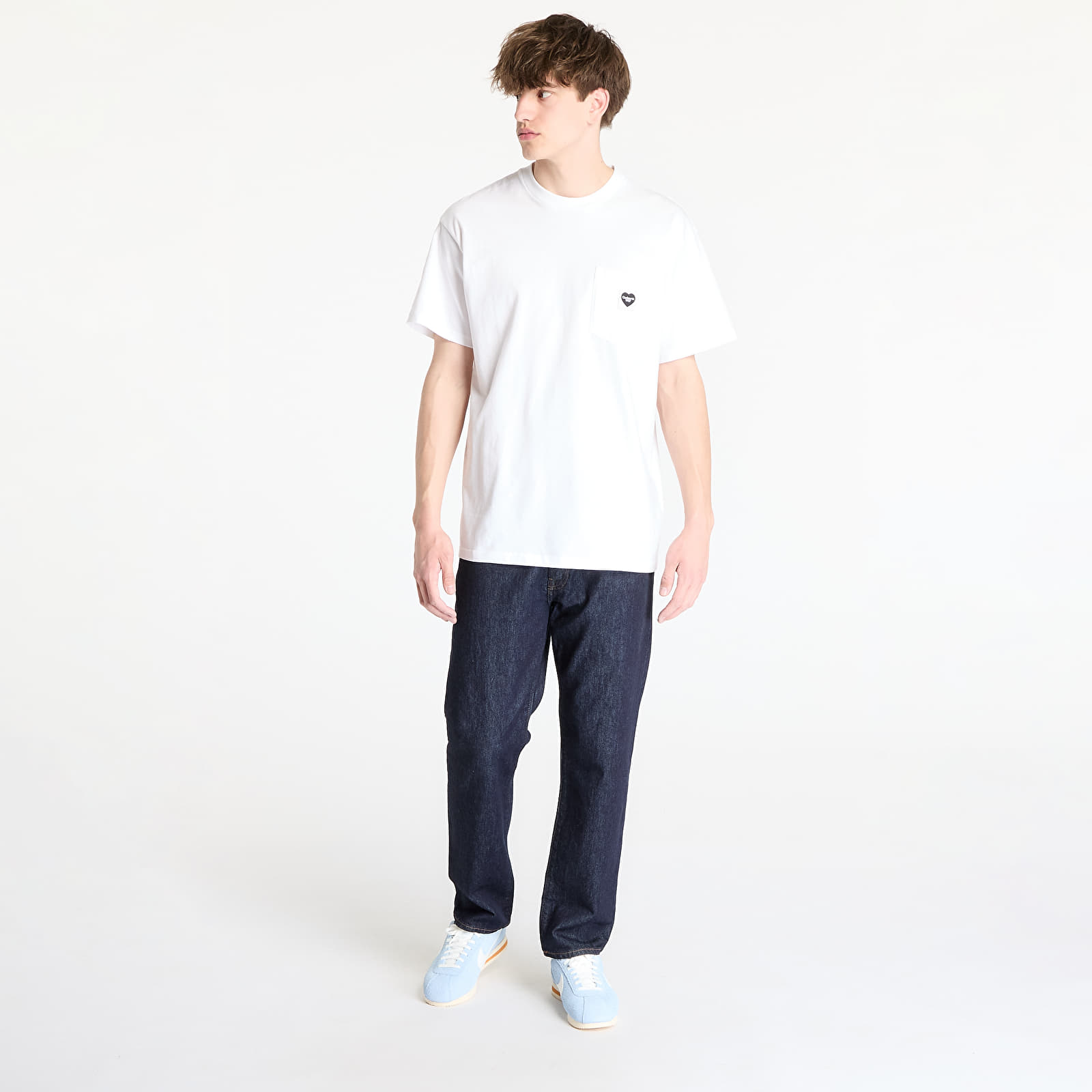 Férfi pólok Carhartt WIP S/S Pocket Heart T-Shirt White/ Black