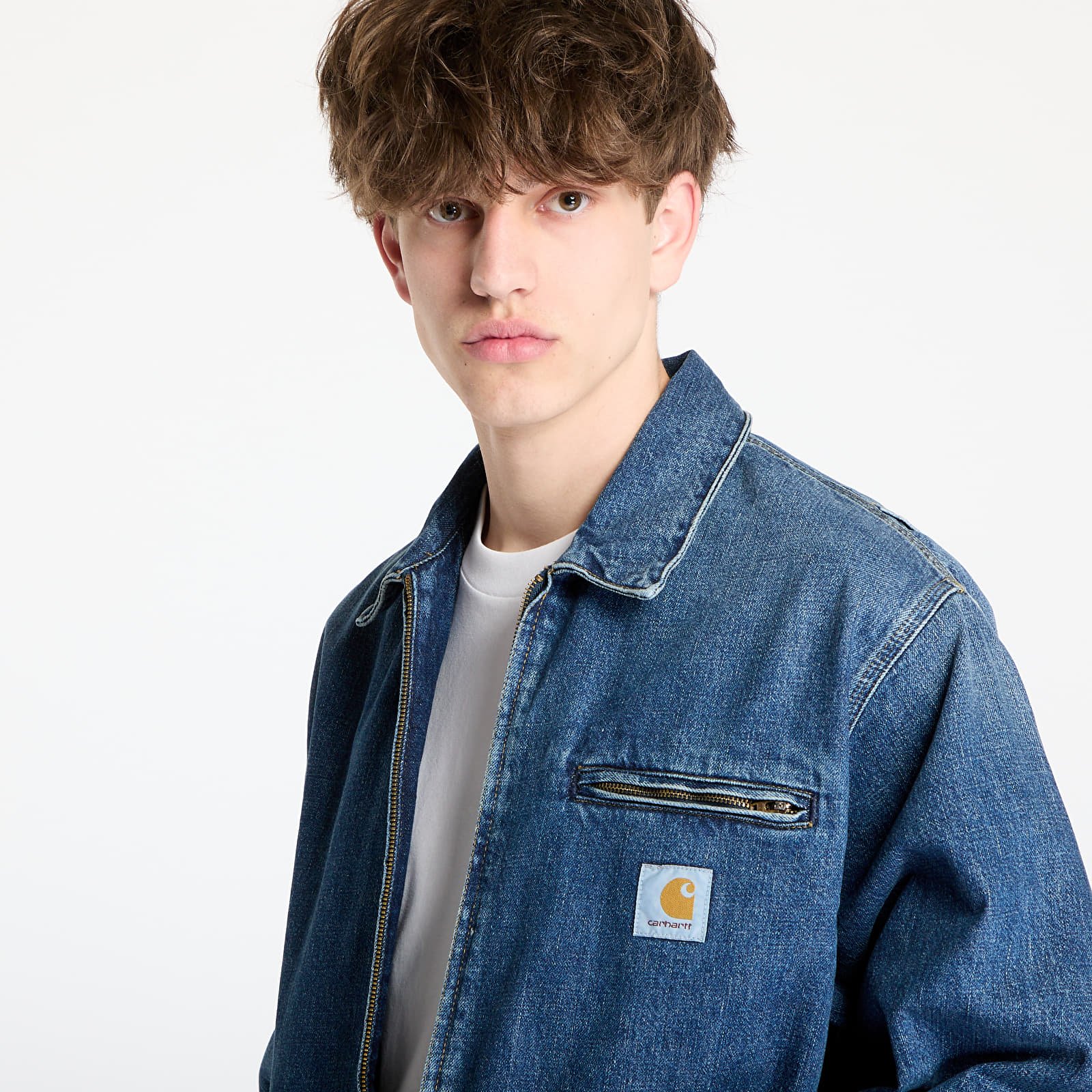 Jakker Carhartt WIP OG Detroit Jacket UNISEX Blue Dark Used Wash
