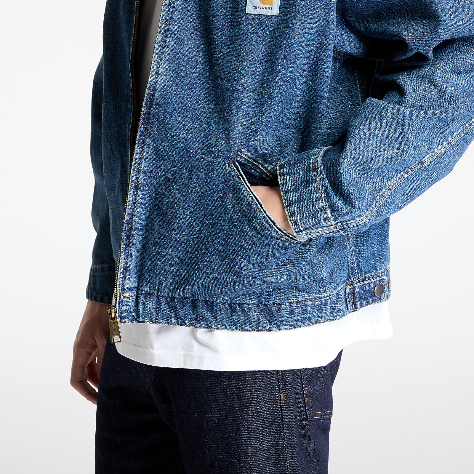 Jakker Carhartt WIP OG Detroit Jacket UNISEX Blue Dark Used Wash
