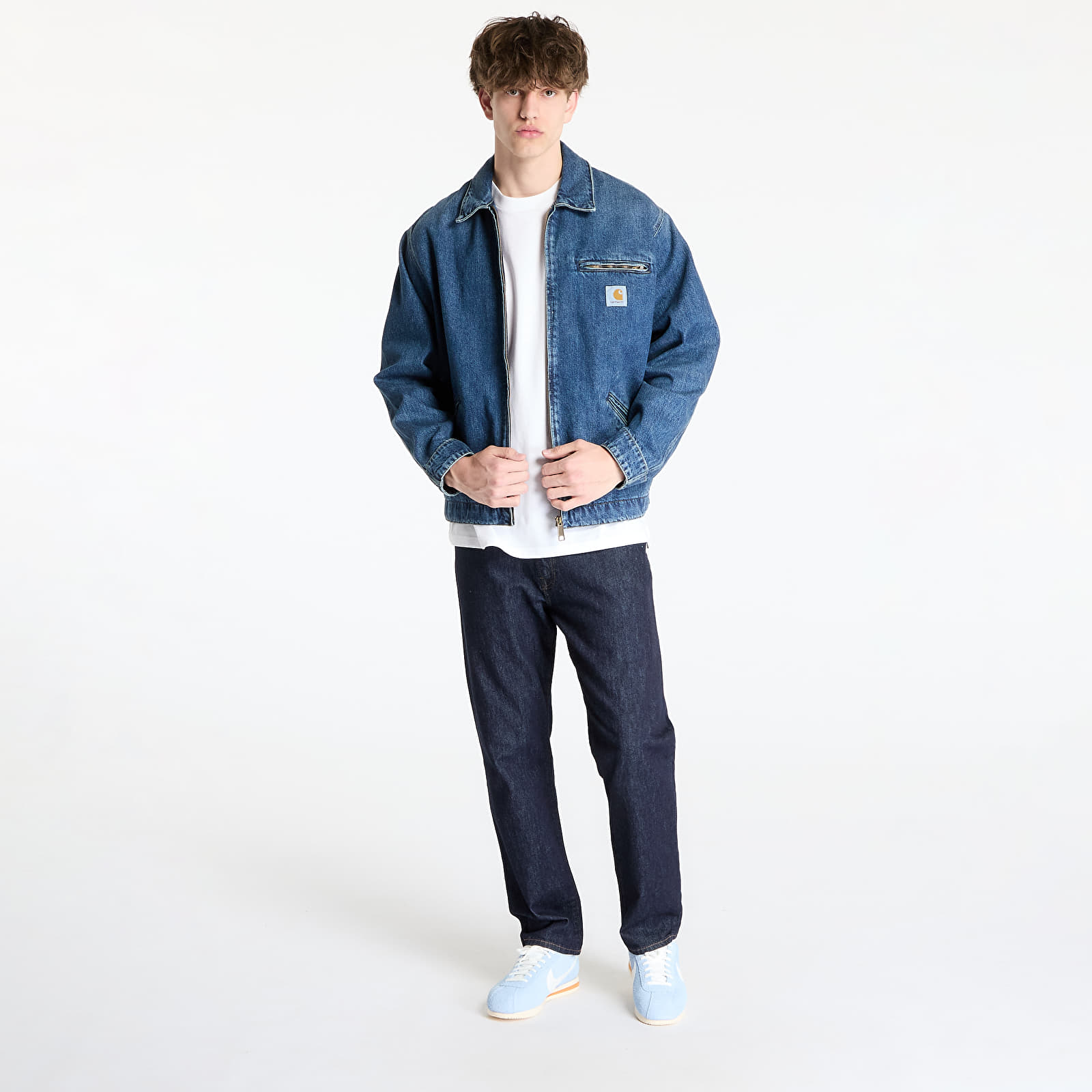 Jakker Carhartt WIP OG Detroit Jacket UNISEX Blue Dark Used Wash