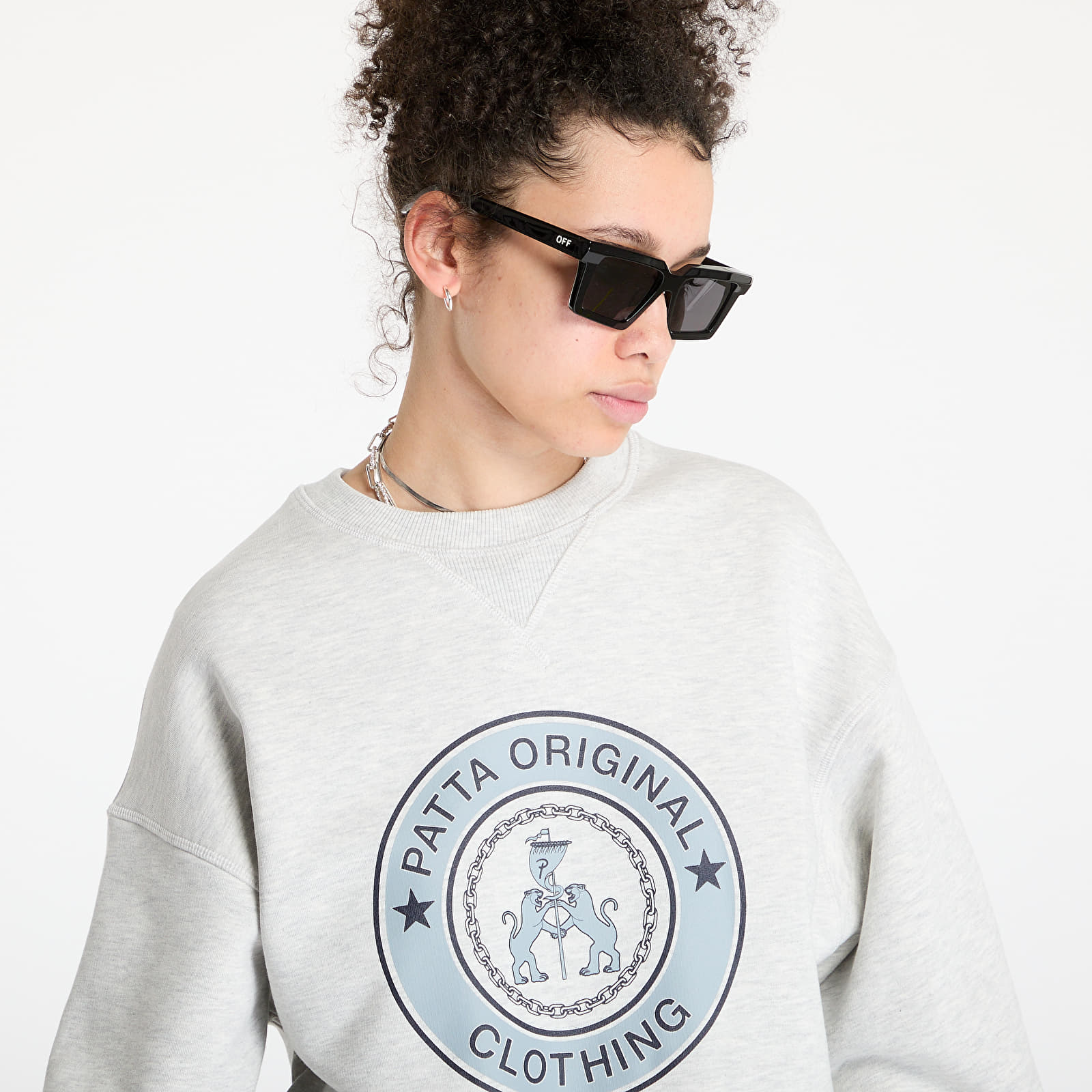 Hoodies and sweatshirts  Patta Marina Crewneck Sweater UNISEX Light Grey Melange