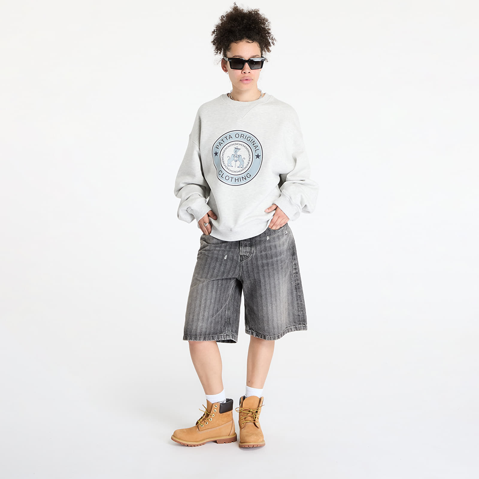 Hoodies and sweatshirts  Patta Marina Crewneck Sweater UNISEX Light Grey Melange