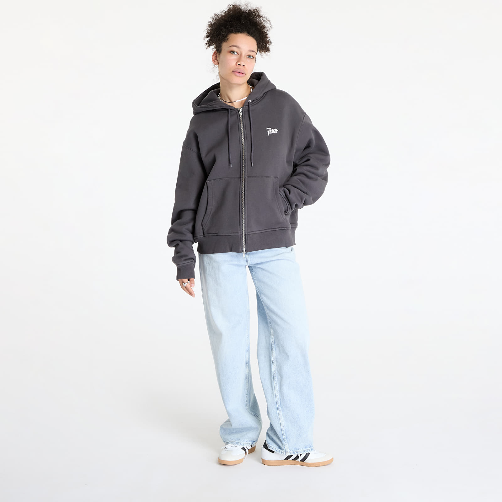 Sweatshirts Patta Classic Zip-Up Hooded Sweater UNISEX Forged Iron