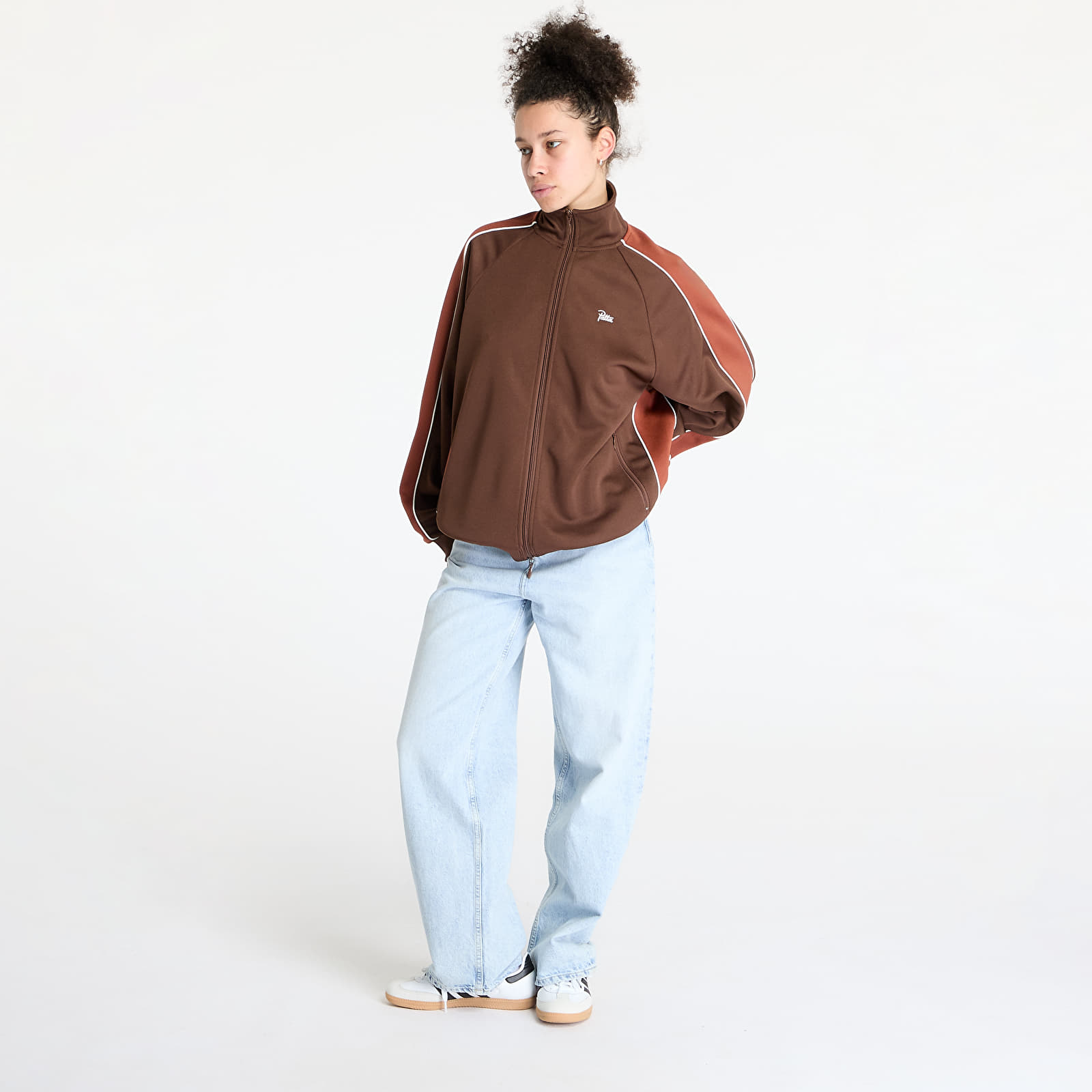Hoodies and sweatshirts  Patta Tricot Track Jacket UNISEX Chestnut