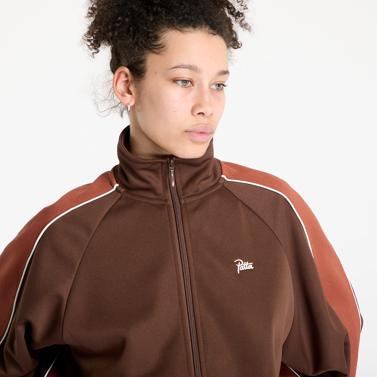 Hoodies and sweatshirts  Patta Tricot Track Jacket UNISEX Chestnut