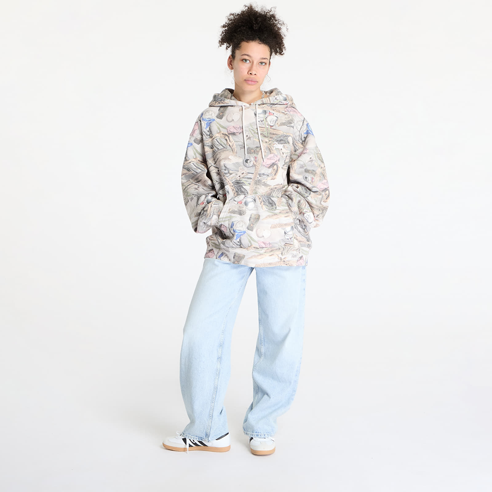 Bluzy Patta Beach Print Boxy Hooded Sweater UNISEX Multi