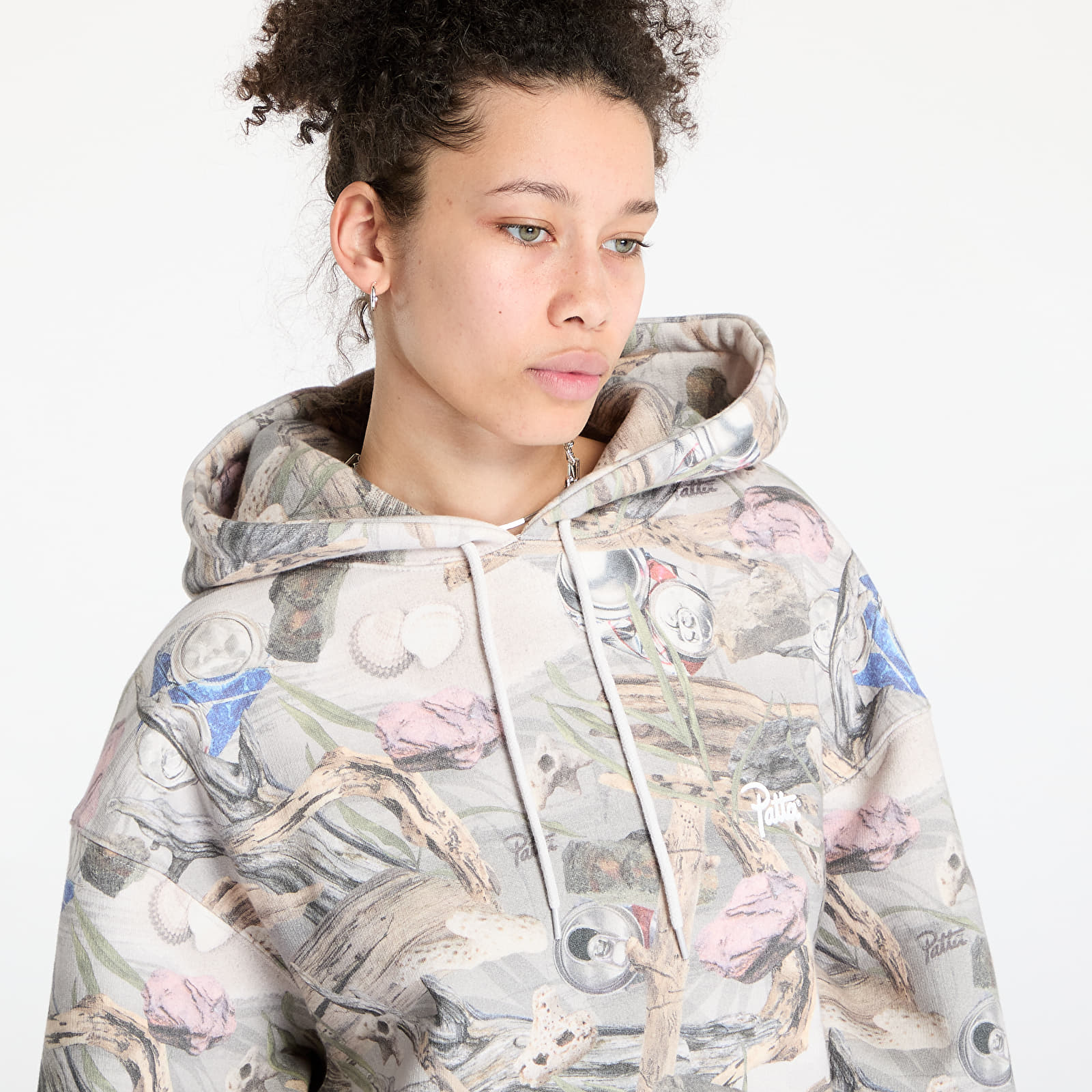 Bluzy Patta Beach Print Boxy Hooded Sweater UNISEX Multi