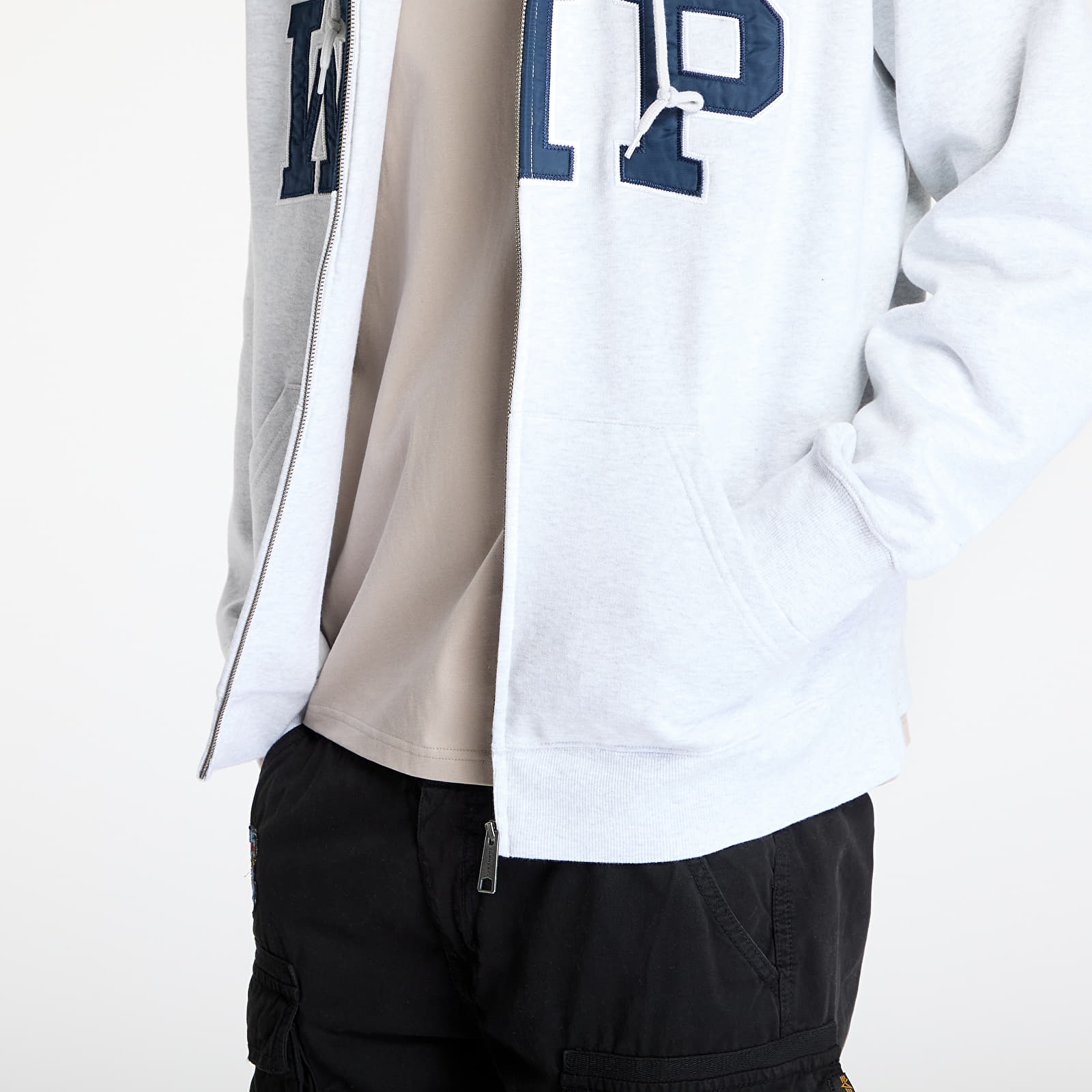 Férfi kapucnis pulcsik Carhartt WIP Hooded WIP Sweat Jacket UNISEX Ash Heather Stone Washed