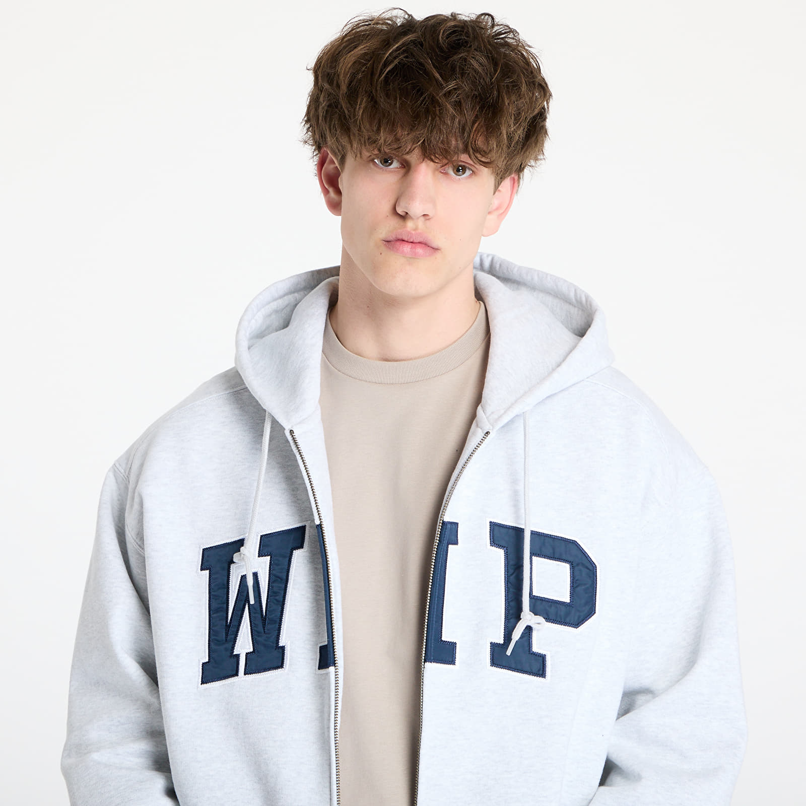 Férfi kapucnis pulcsik Carhartt WIP Hooded WIP Sweat Jacket UNISEX Ash Heather Stone Washed