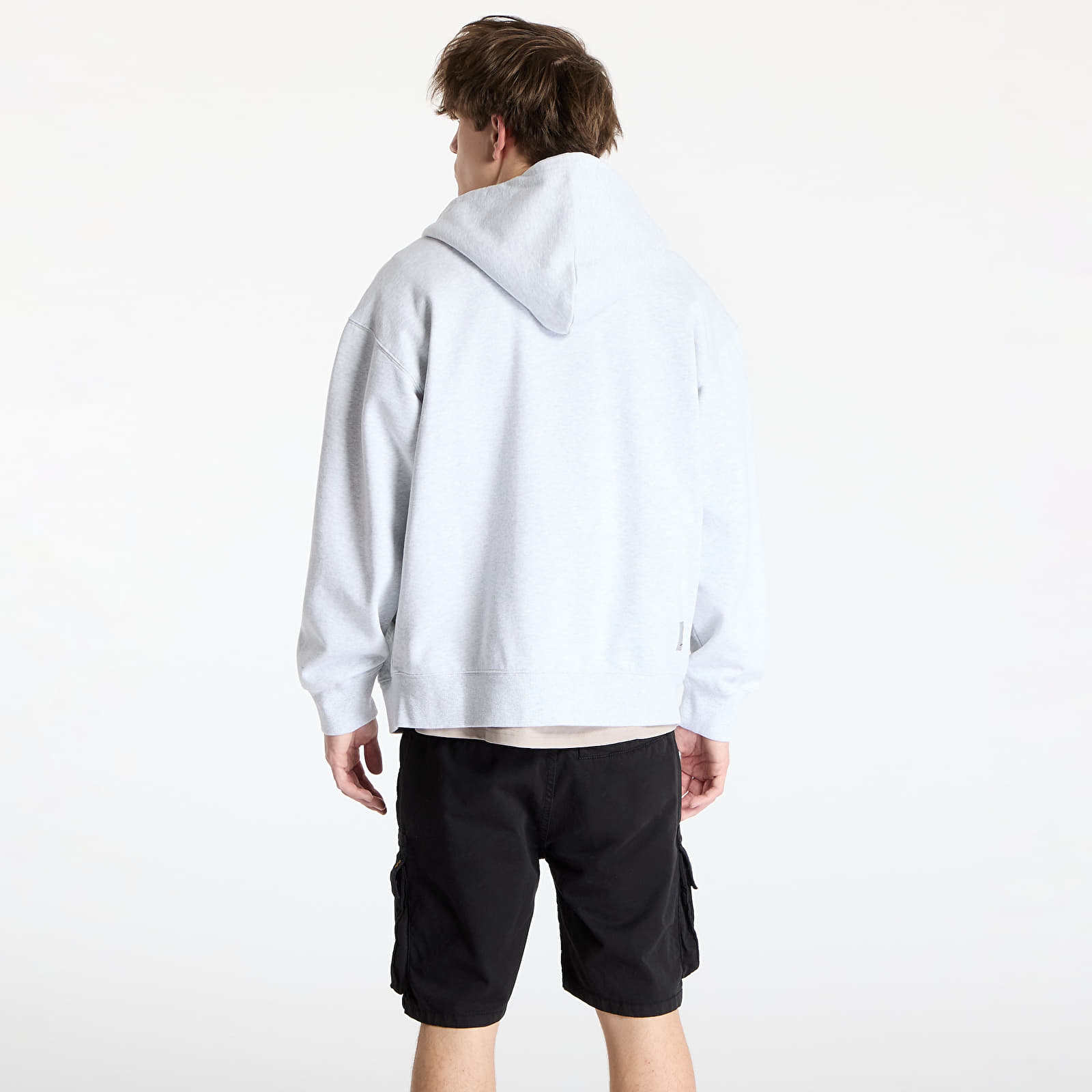 Férfi kapucnis pulcsik Carhartt WIP Hooded WIP Sweat Jacket UNISEX Ash Heather Stone Washed