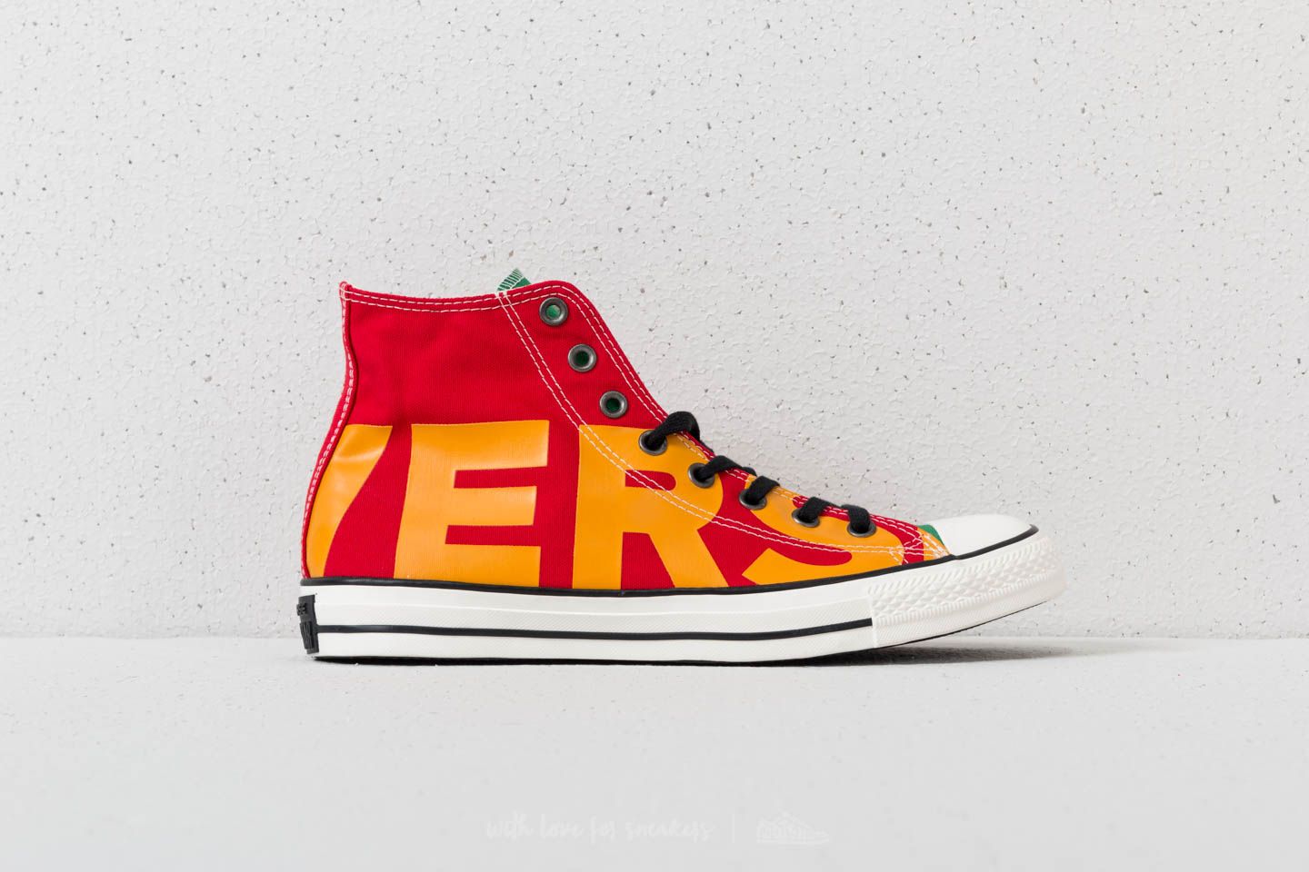 Red and yellow converse hot sale