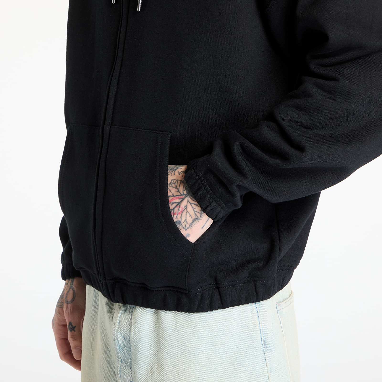 Mikiny Wasted Paris M Kingdom Curve Destroy Boxy Zip Hoodie Black