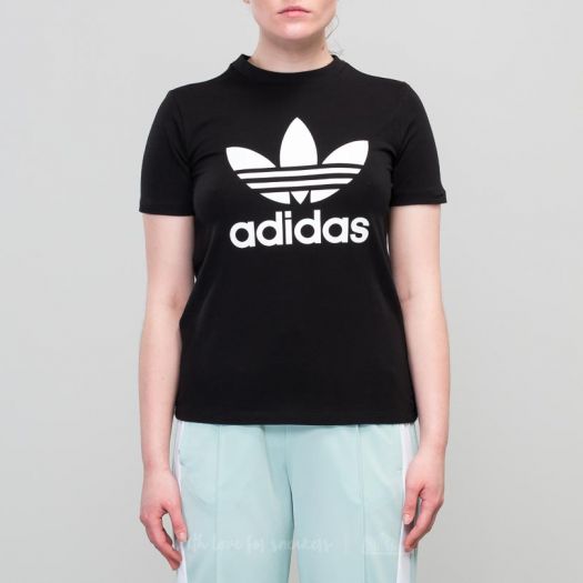T shirts adidas Trefoil Shortsleeve Tee Black White Footshop