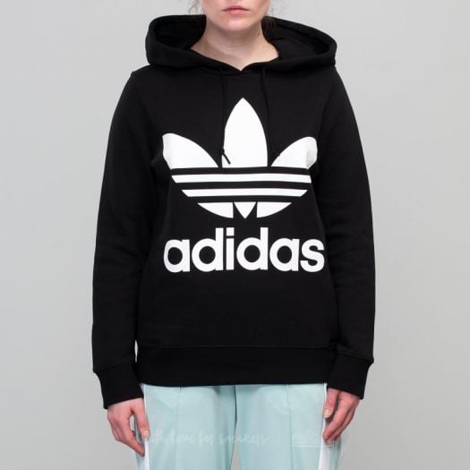 Trefoil hoodie black womens new arrivals