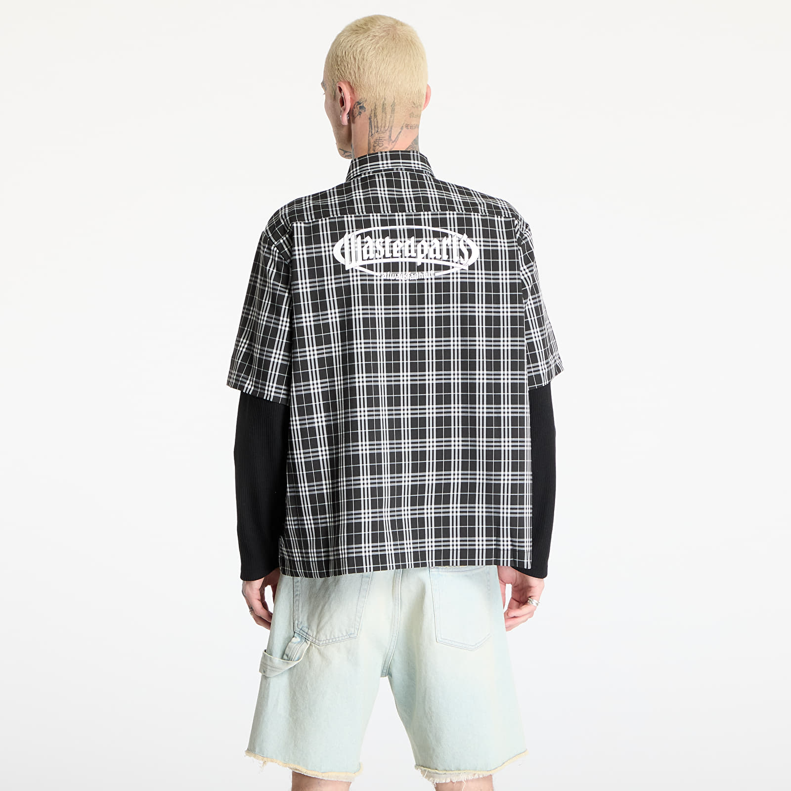 Košile Wasted Paris M Yard Tartan Shirt Age Black/ White