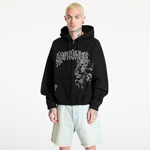 Wasted Paris M Varg Boxy Zip Hoodie Black