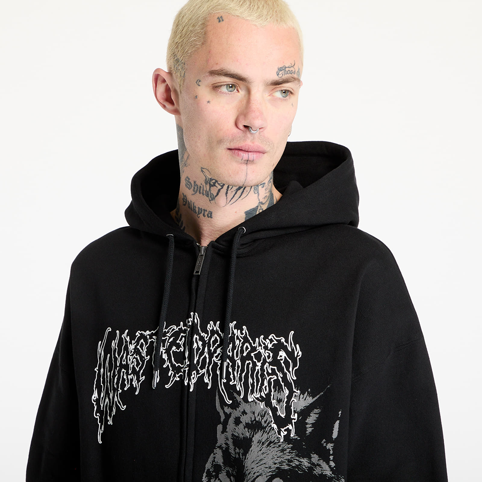 Mikiny Wasted Paris M Varg Boxy Zip Hoodie Black