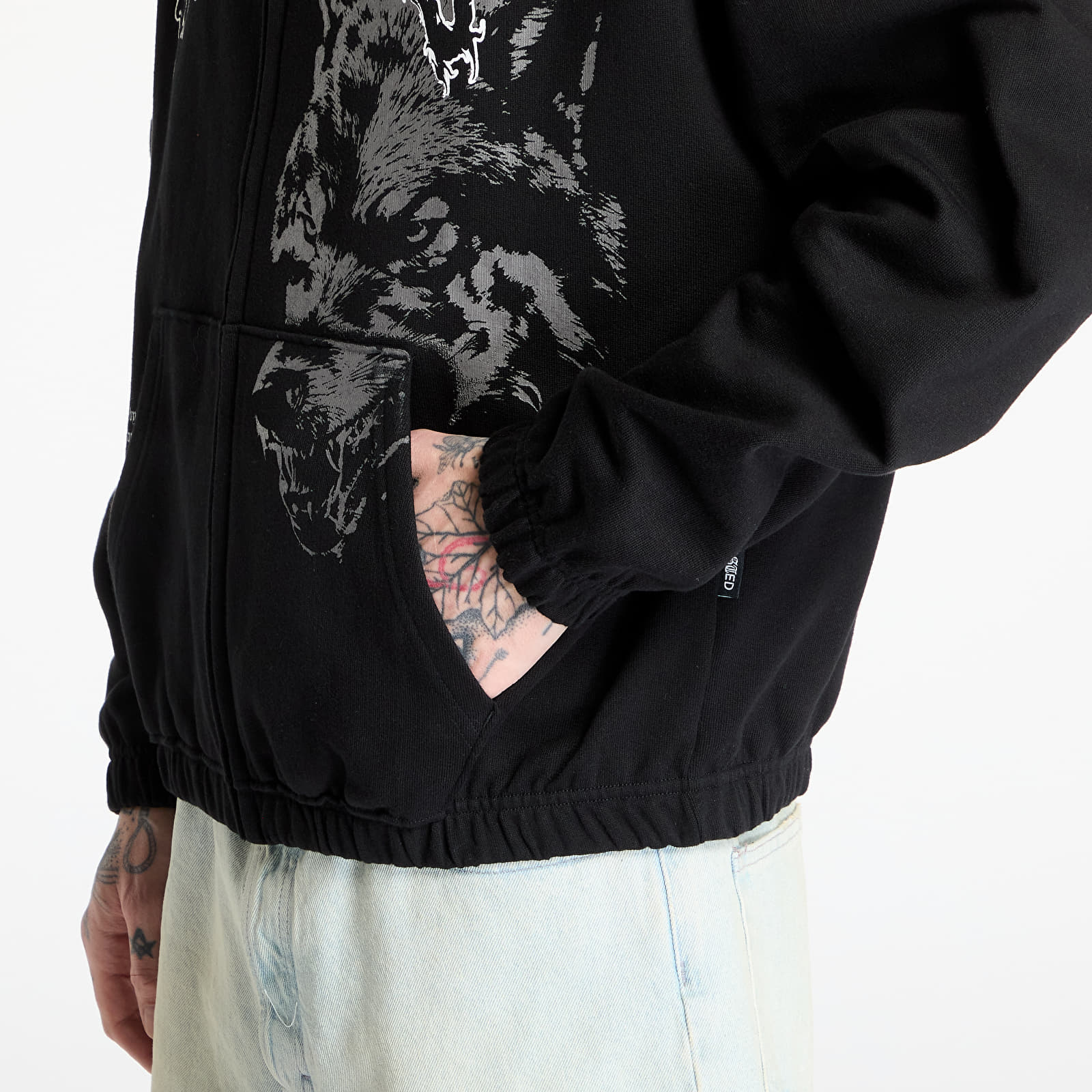 Mikiny Wasted Paris M Varg Boxy Zip Hoodie Black
