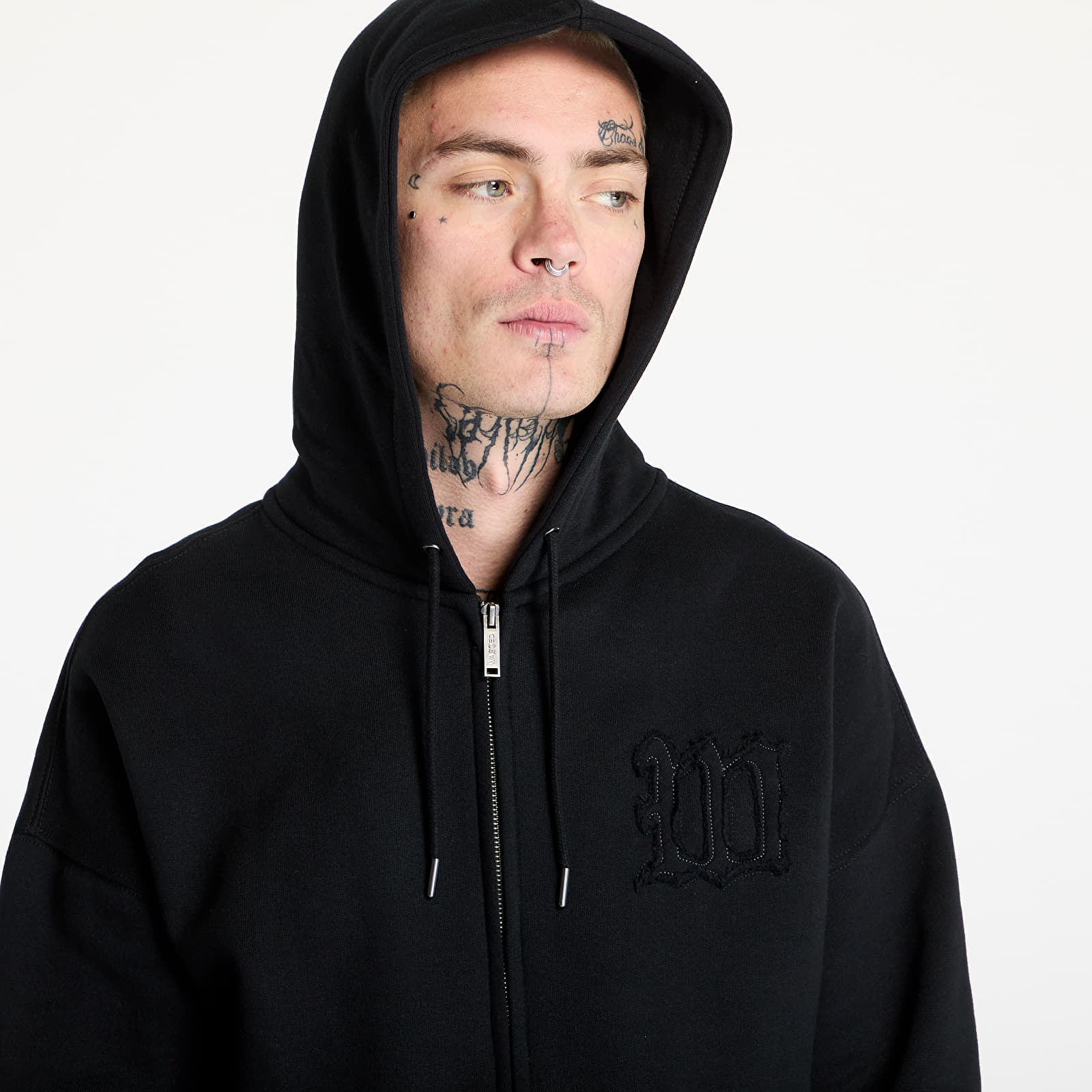 Mikiny Wasted Paris M Kingdom Curve Destroy Boxy Zip Hoodie Black