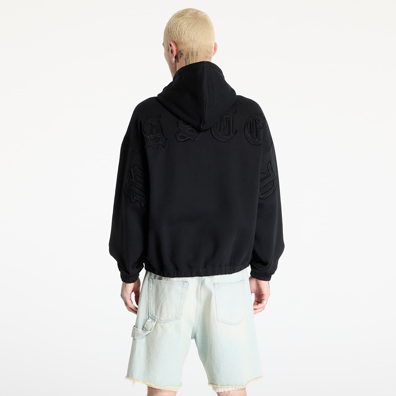Mikiny Wasted Paris M Kingdom Curve Destroy Boxy Zip Hoodie Black