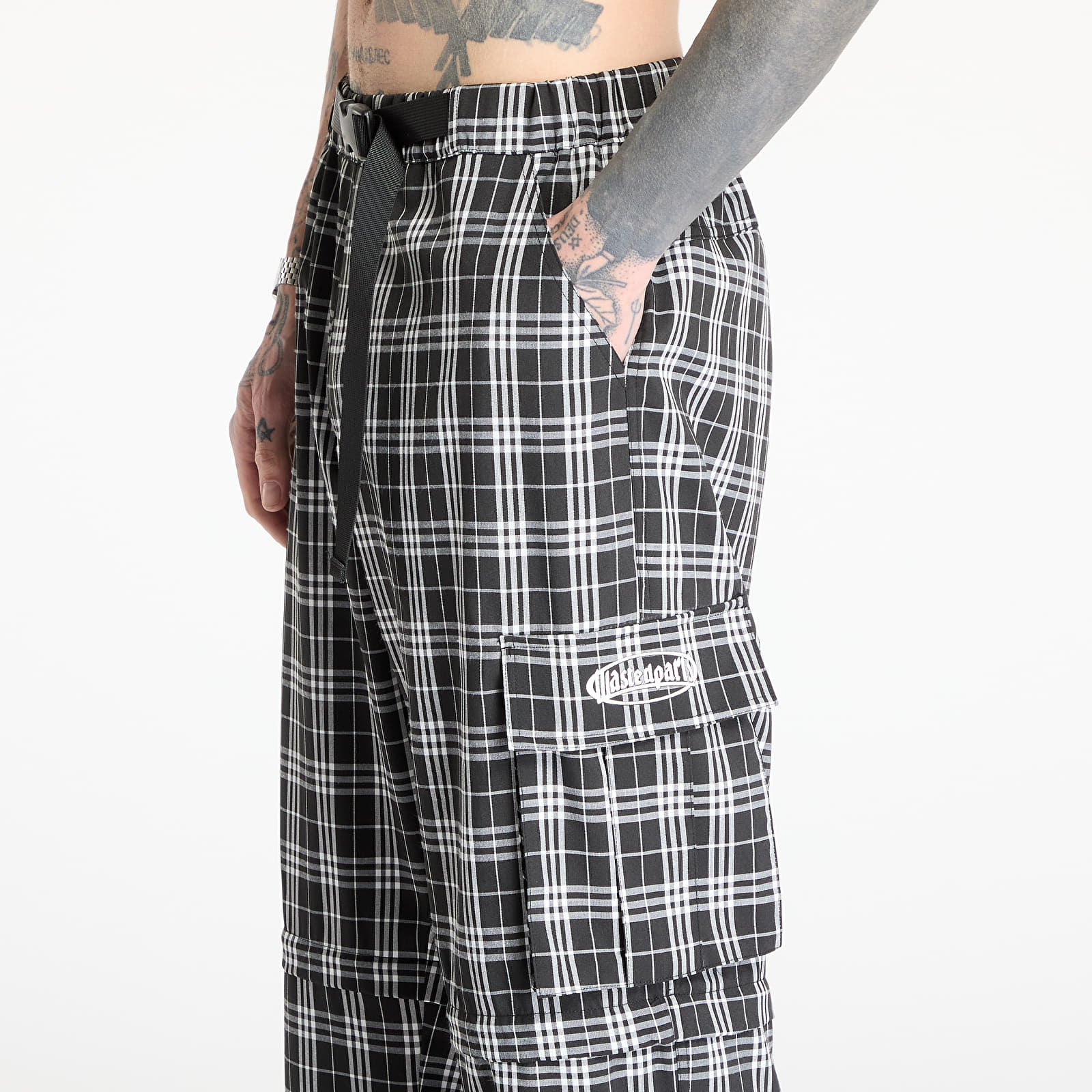 Džínsy a nohavice Wasted Paris M Yard Tartan Hunter Black/ White