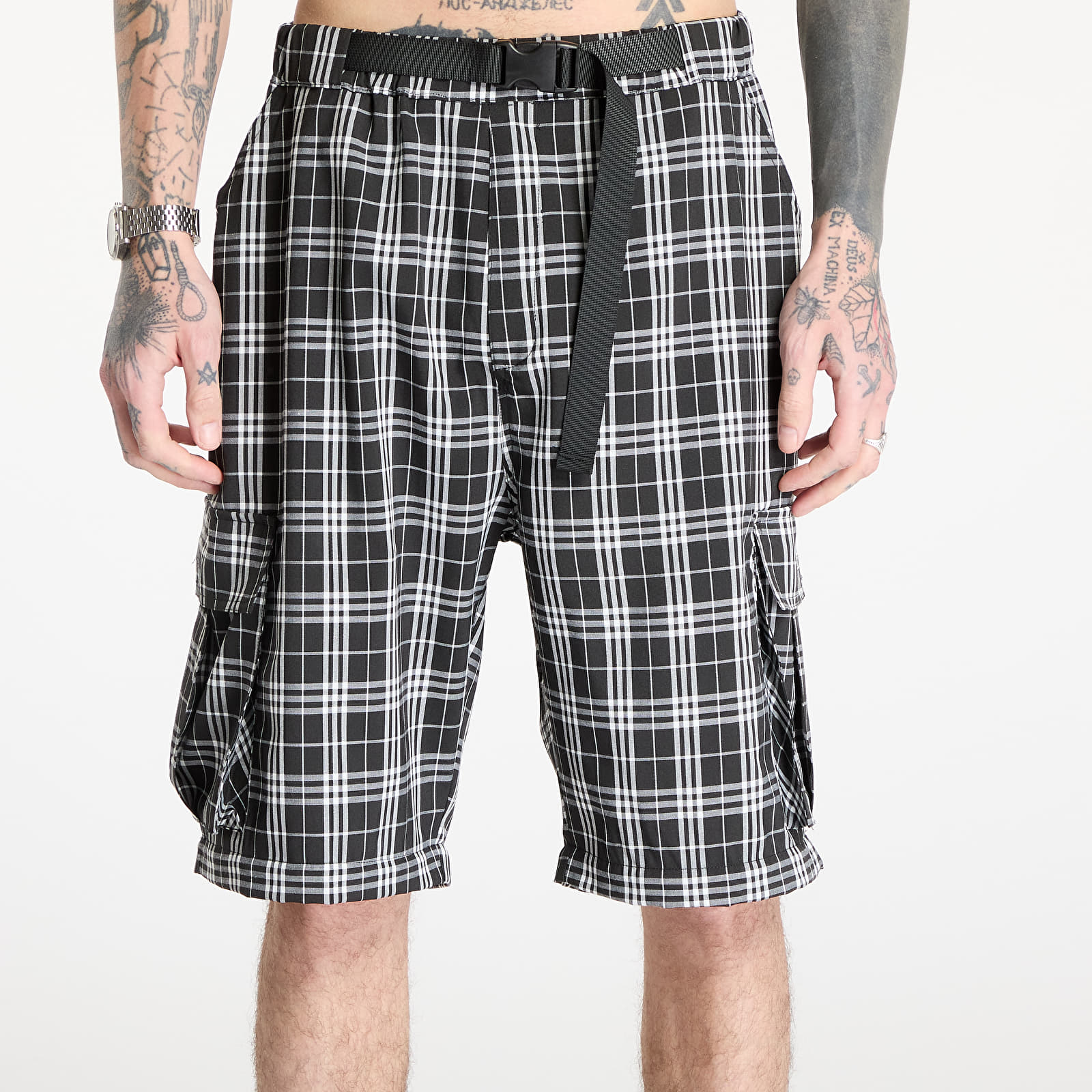 Džínsy a nohavice Wasted Paris M Yard Tartan Hunter Black/ White