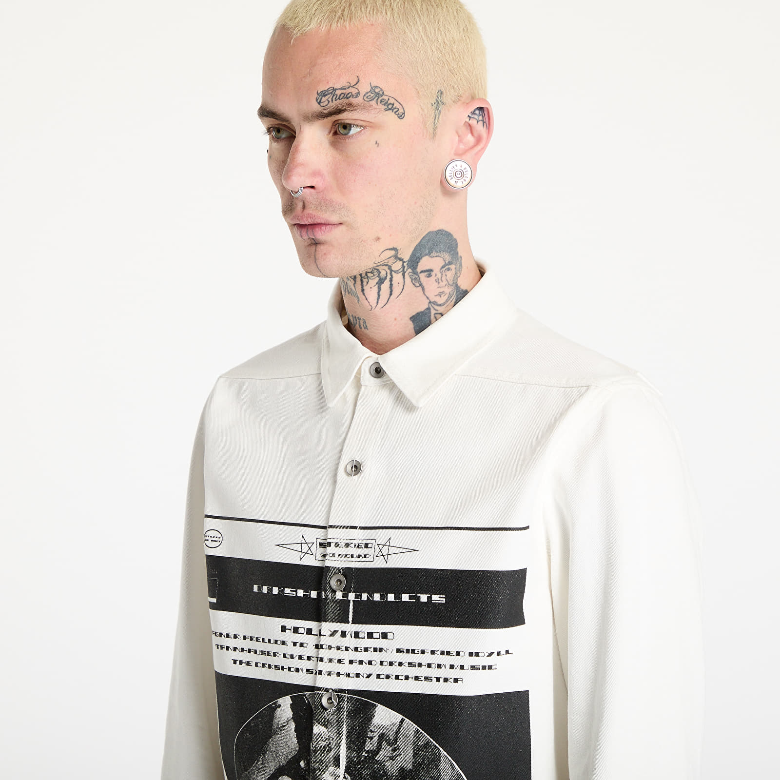 Svrchní košile Rick Owens DRKSHDW Outershirt Milk/ Black/ Milk