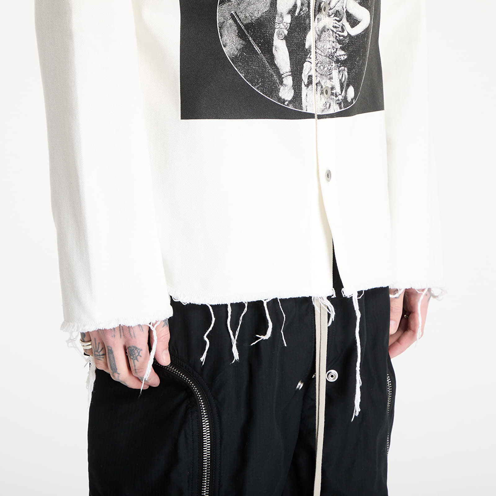 Svrchní košile Rick Owens DRKSHDW Outershirt Milk/ Black/ Milk