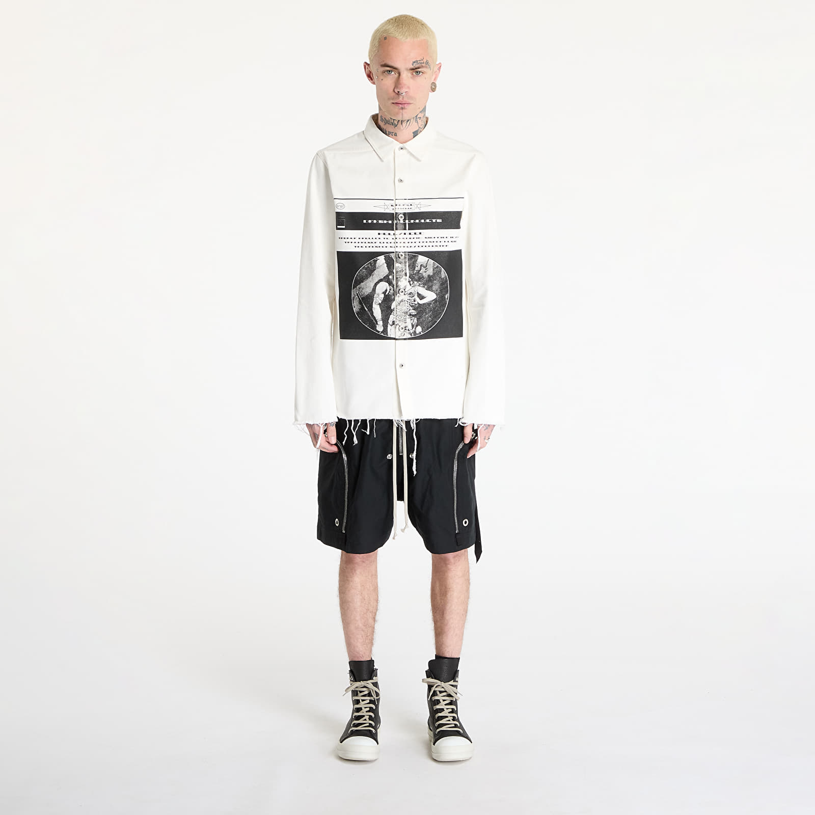 Svrchní košile Rick Owens DRKSHDW Outershirt Milk/ Black/ Milk