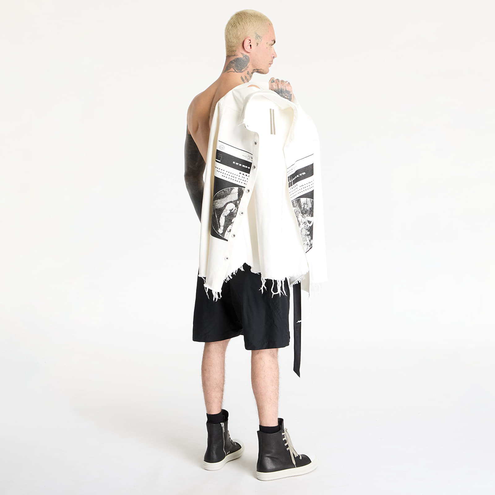 Svrchní košile Rick Owens DRKSHDW Outershirt Milk/ Black/ Milk